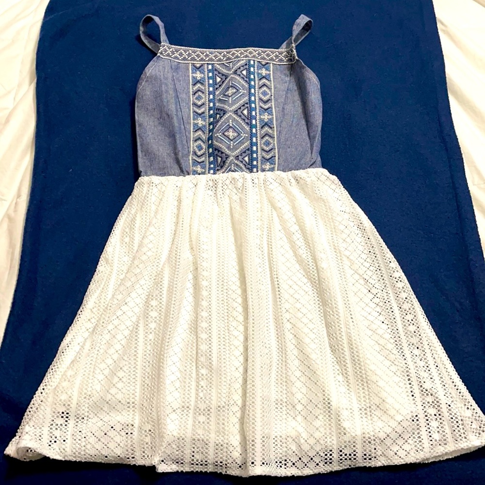 Miss Me Girls Denim and Lace Sundress NWT